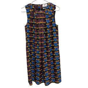 Anna Sui For Target Womens Shift Dress Small Multi‎ Circle Metallic Sleeveless